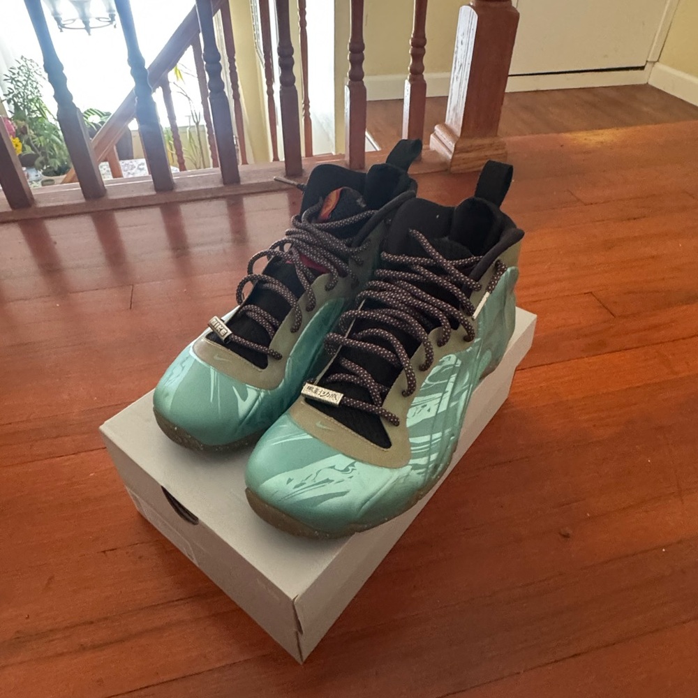 Stylish Teal and Black High-Top Sneakers